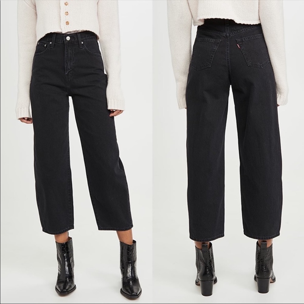Levi’s Premium Balloon Leg High Waist Curve Baggy Denim Jeans in Black